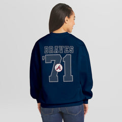 MLB Atlanta Braves WEAR by Erin Andrews Women's Heavyweight Crew Neck Sweatshirt