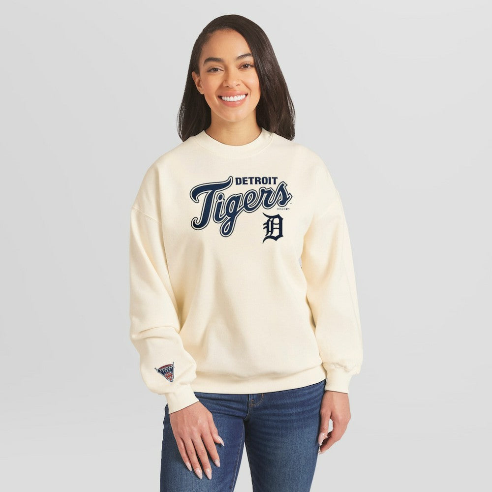 MLB Detroit Tigers WEAR by Erin Andrews Women's Heavyweight Crew Neck Sweatshirt