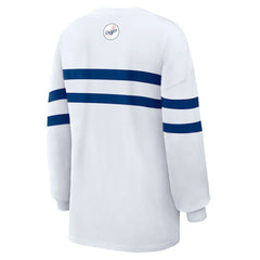 MLB Los Angeles Dodgers WEAR by Erin Andrews Women's Oversized Long Sleeve Striped T-Shirt