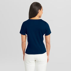 MLB Atlanta Braves WEAR by Erin Andrews Women's Notch Neck Cropped T-Shirt