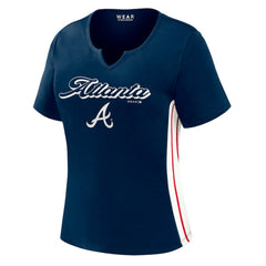 MLB Atlanta Braves WEAR by Erin Andrews Women's Notch Neck Cropped T-Shirt