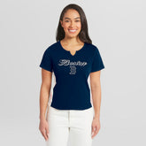 MLB Boston Red Sox WEAR by Erin Andrews Women's Notch Neck Cropped T-Shirt