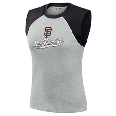 MLB San Francisco Giants WEAR by Erin Andrews Women's Cropped Raglan Tank Top