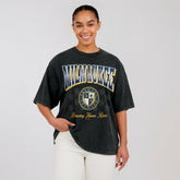 MLB Milwaukee Brewers WEAR by Erin Andrews Women's Oversized Boyfriend T-Shirt