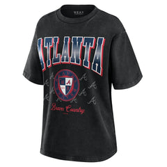 MLB Atlanta Braves WEAR by Erin Andrews Women's Oversized Boyfriend T-Shirt