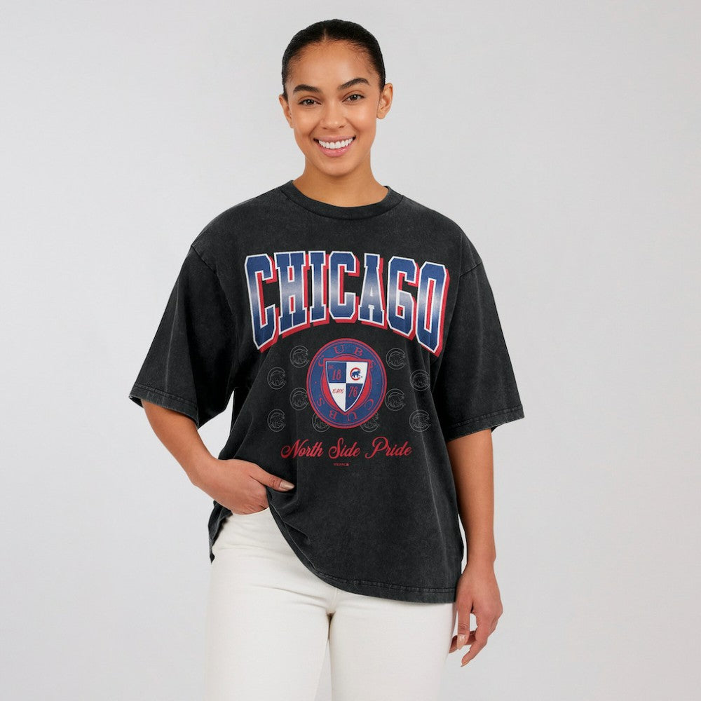 MLB Chicago Cubs WEAR by Erin Andrews Women's Oversized Boyfriend T-Shirt