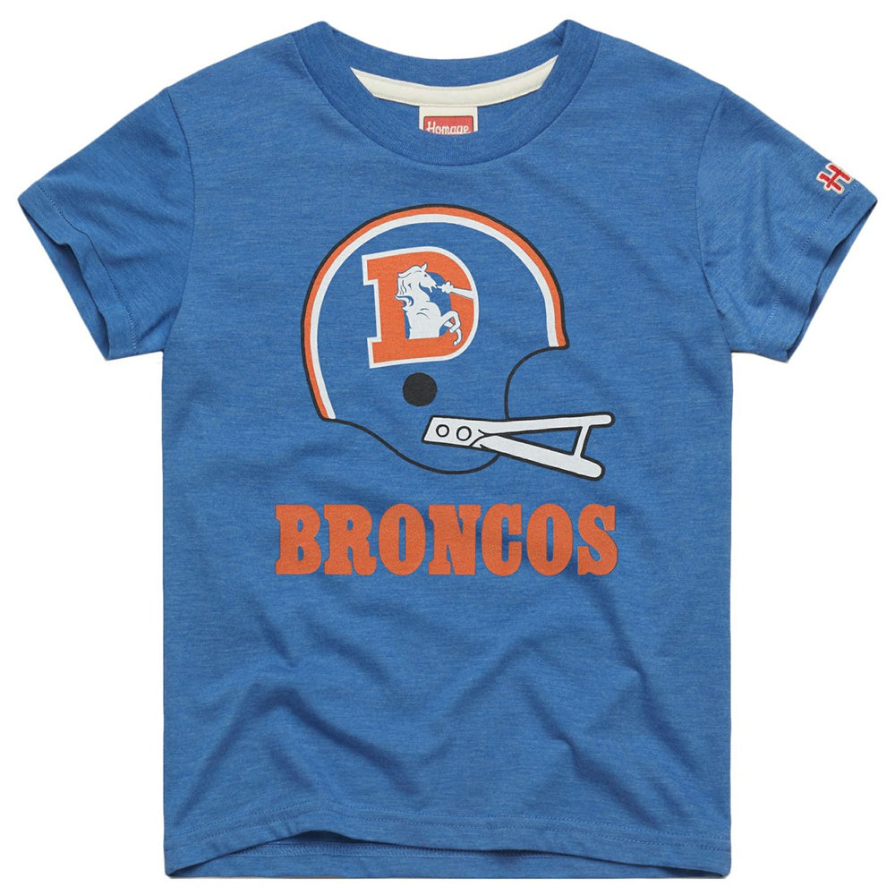 Homage Youth Big Helmet Tri-Blend T-Shirt - Denver Broncos