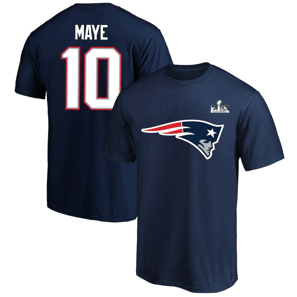 Drake Maye Super Bowl LX Patch Big & Tall Name & Number T-Shirt - New England Patriots