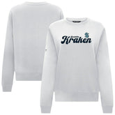 NHL White Seattle Kraken Levelwear Women's Yvette Big Script Tri-Blend Sweatshirt
