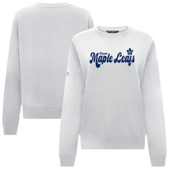 NHL White Toronto Maple Leafs Levelwear Women's Yvette Big Script Tri-Blend Sweatshirt