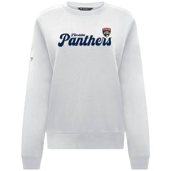 NHL White Florida Panthers Levelwear Women's Yvette Big Script Tri-Blend Sweatshirt