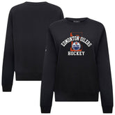 NHL Black Edmonton Oilers Levelwear Women's Yvette Limelight Big Letter Sweatshirt