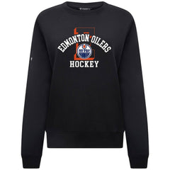 NHL Black Edmonton Oilers Levelwear Women's Yvette Limelight Big Letter Sweatshirt