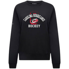 NHL Black Carolina Hurricanes Levelwear Women's Yvette Limelight Big Letter Sweatshirt