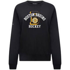 NHL Black Boston Bruins Levelwear Women's Yvette Limelight Big Letter Sweatshirt