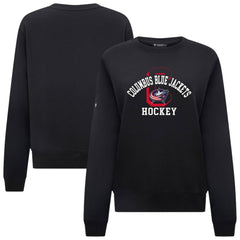 NHL Black Columbus Blue Jackets Levelwear Women's Yvette Limelight Big Letter Sweatshirt
