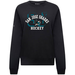 NHL Black San Jose Sharks Levelwear Women's Yvette Limelight Big Letter Sweatshirt
