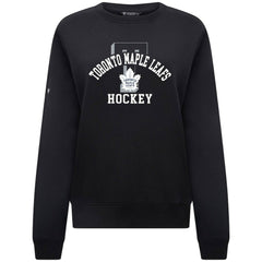 NHL Black Toronto Maple Leafs Levelwear Women's Yvette Limelight Big Letter Sweatshirt