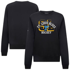 NHL Black St. Louis Blues Levelwear Women's Yvette Limelight Big Letter Sweatshirt