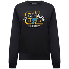 NHL Black St. Louis Blues Levelwear Women's Yvette Limelight Big Letter Sweatshirt