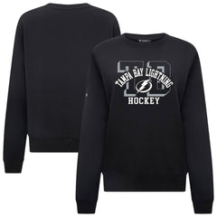 NHL Black Tampa Bay Lightning Levelwear Women's Yvette Limelight Big Letter Sweatshirt
