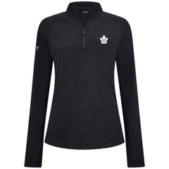 NHL Black Toronto Maple Leafs Levelwear Women's Spike Raglan Quarter-Zip Top