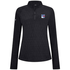NHL Black New York Rangers Levelwear Women's Spike Raglan Quarter-Zip Top