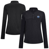 NHL Black Edmonton Oilers Levelwear Women's Spike Raglan Quarter-Zip Top