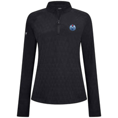NHL Black Edmonton Oilers Levelwear Women's Spike Raglan Quarter-Zip Top