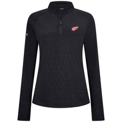 NHL Black Detroit Red Wings Levelwear Women's Spike Raglan Quarter-Zip Top