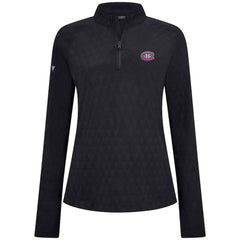 NHL Black Montreal Canadiens Levelwear Women's Spike Raglan Quarter-Zip Top