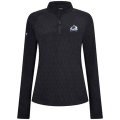 NHL Black Colorado Avalanche Levelwear Women's Spike Raglan Quarter-Zip Top