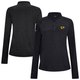 NHL Black Chicago Blackhawks Levelwear Women's Spike Raglan Quarter-Zip Top