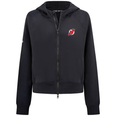 NHL Black New Jersey Devils Levelwear Women's Judd Raglan Full-Zip Hoodie