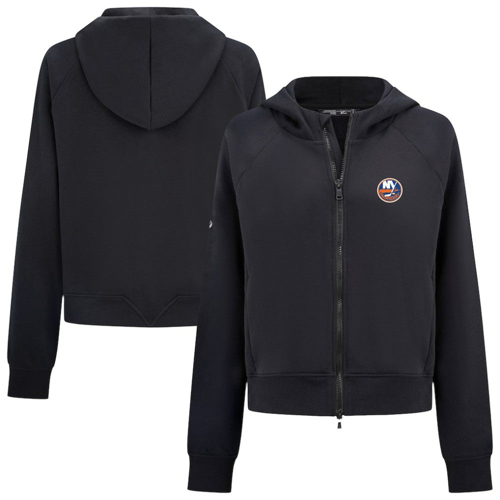 NHL Black New York Islanders Levelwear Women's Judd Raglan Full-Zip Hoodie