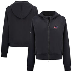 NHL Black Columbus Blue Jackets Levelwear Women's Judd Raglan Full-Zip Hoodie