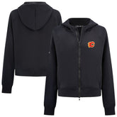 NHL Black Calgary Flames Levelwear Women's Judd Raglan Full-Zip Hoodie