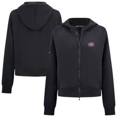 NHL Black Montreal Canadiens Levelwear Women's Judd Raglan Full-Zip Hoodie