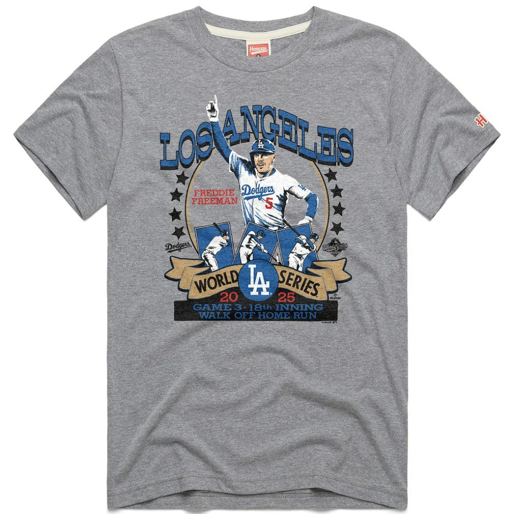MLB Freddie Freeman Los Angeles Dodgers Homage Unisex 2026 Gold Collection Walk Off Tri-Blend T-Shirt