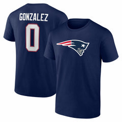 Christian Gonzalez Icon Name & Number T-Shirt - New England Patriots