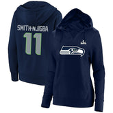 Jaxon Smith-Njigba Women's Super Bowl LX Champions Plus Size Name & Number Fleece Hoodie - Seattle Seahawks