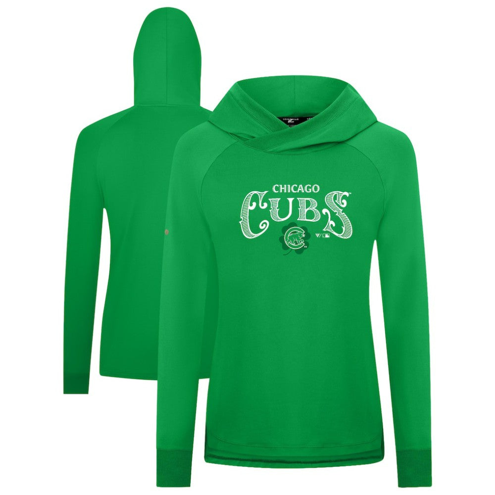 MLB Chicago Cubs Levelwear Women's St. Patrick's Day Slender Raglan Hoodie