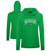 MLB Milwaukee Brewers Levelwear Women's St. Patrick's Day Slender Raglan Hoodie