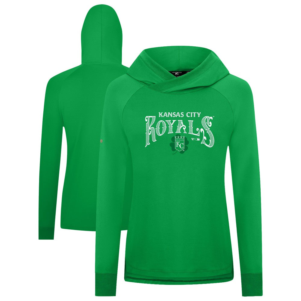 MLB Kansas City Royals Levelwear Women's St. Patrick's Day Slender Raglan Hoodie
