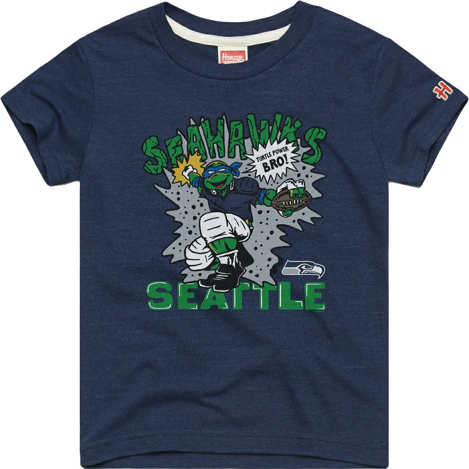 Leonardo Homage Youth TMNT Tri-Blend T-Shirt - Seattle Seahawks