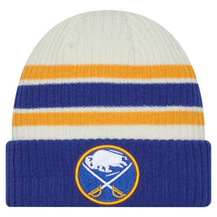NHL Cream/Royal Buffalo Sabres New Era Vintage Cuffed Knit Hat
