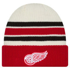 NHL Cream/Red Detroit Red Wings New Era Vintage Cuffed Knit Hat