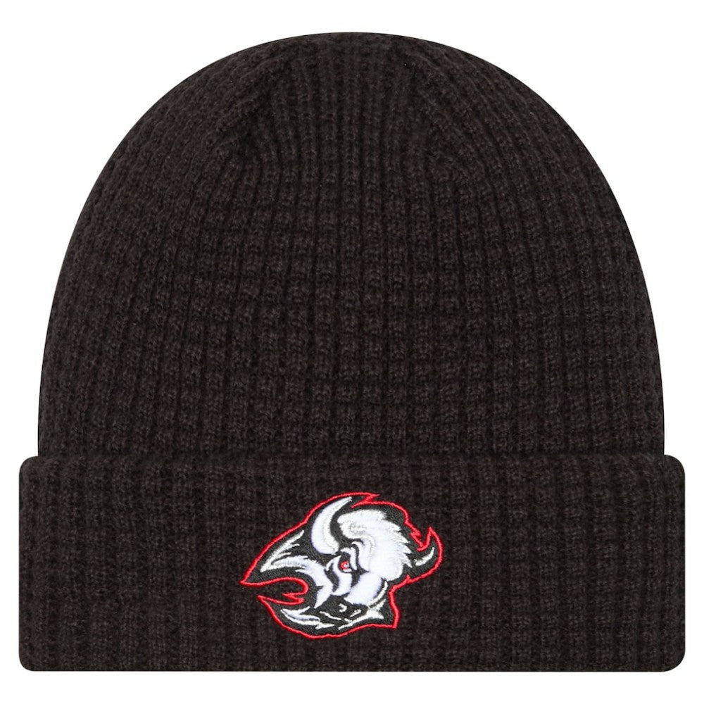 NHL Black Buffalo Sabres New Era Waffle Cuffed Knit Hat