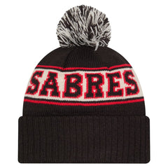 NHL Black Buffalo Sabres New Era Retro Cuffed Knit Hat with Pom