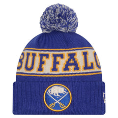 NHL Royal Buffalo Sabres New Era Retro Cuffed Knit Hat with Pom